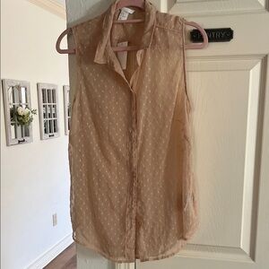 H&M Light Peach Sleeveless Blouse